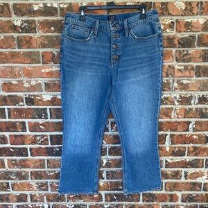 J crew mid rise flare crop jeans
